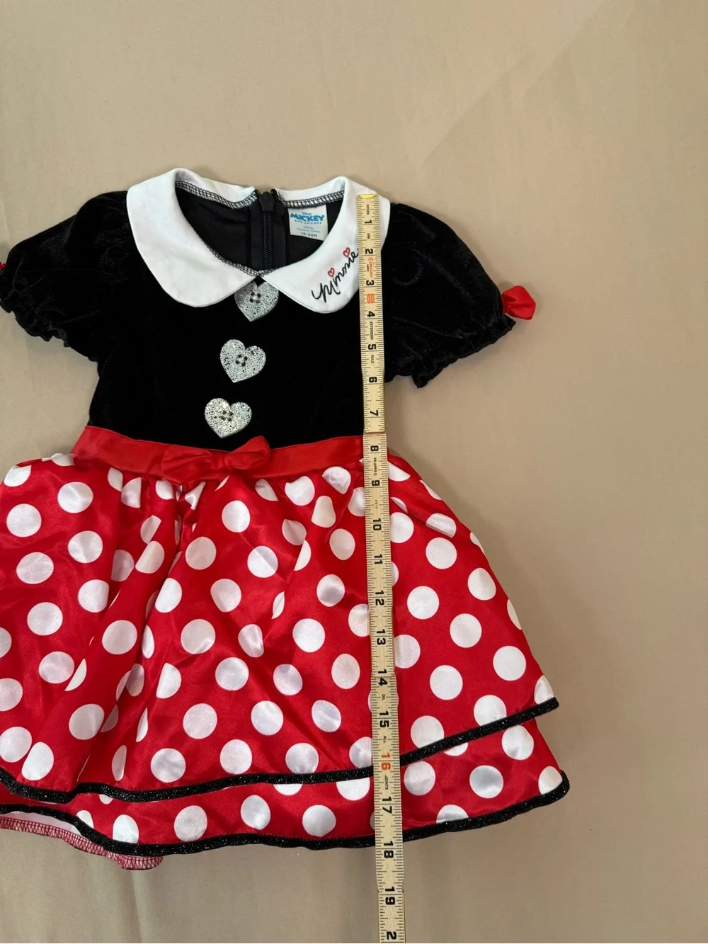 Disney Mickey and Friends Minnie Mouse Dress Costume, Size 18-24 Months.